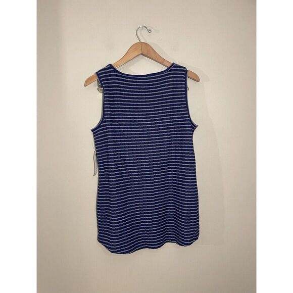 Chico’s Zenergy Size 1 (8/10) Plush Chevron Stripe Tank Ink Purple NWT - Picture 3 of 6